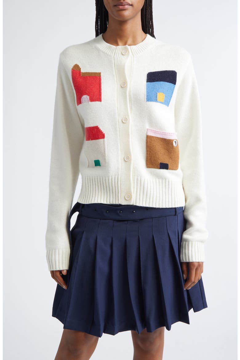 Crop Jacquard Cardigan, Main, color, REFUGIOS