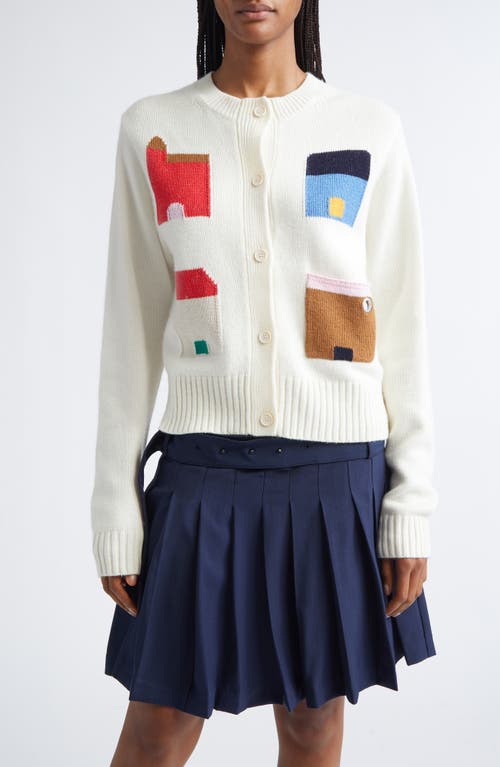 Stine Goya Cropped Pocket Cardigan In White