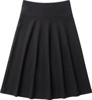 ELLE COUTURE Ponte Pull On Stretch Flared Midi Skirt