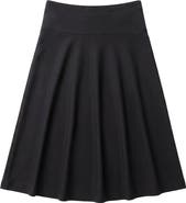 ELLE COUTURE Ponte Pull On Stretch Flared Midi Skirt