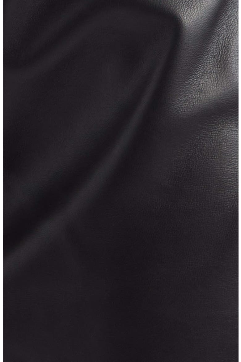 Halterneck Leather Minidress, Alternate, color, 0PA BLACK