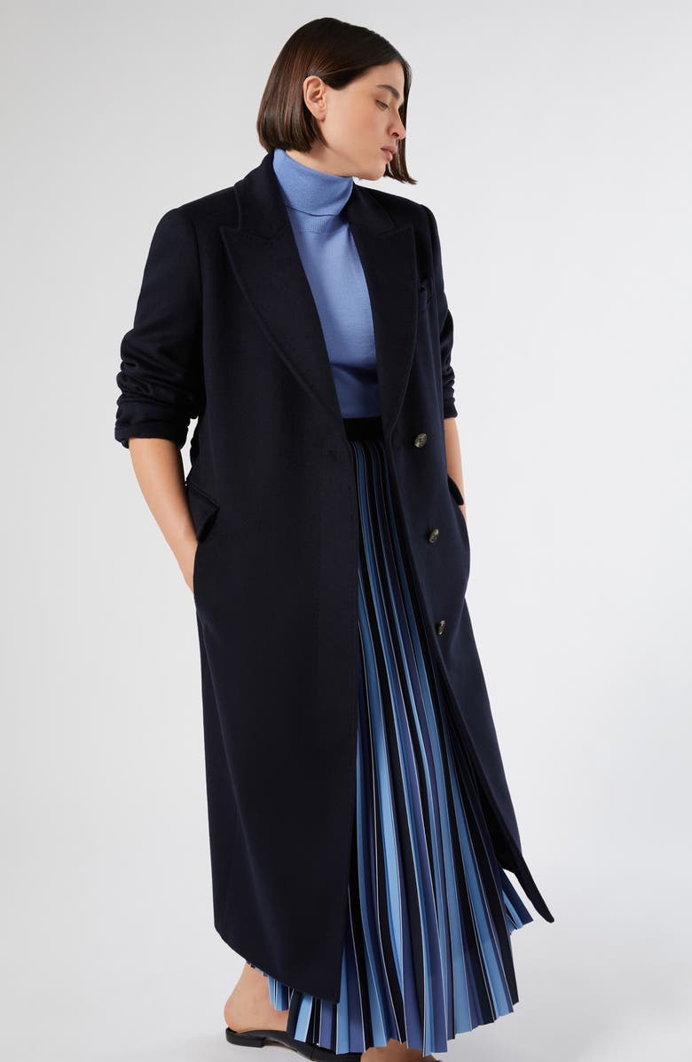Marina Rinaldi Ghisa Virgin Wool Coat, Alternate, color, Midnight Blue