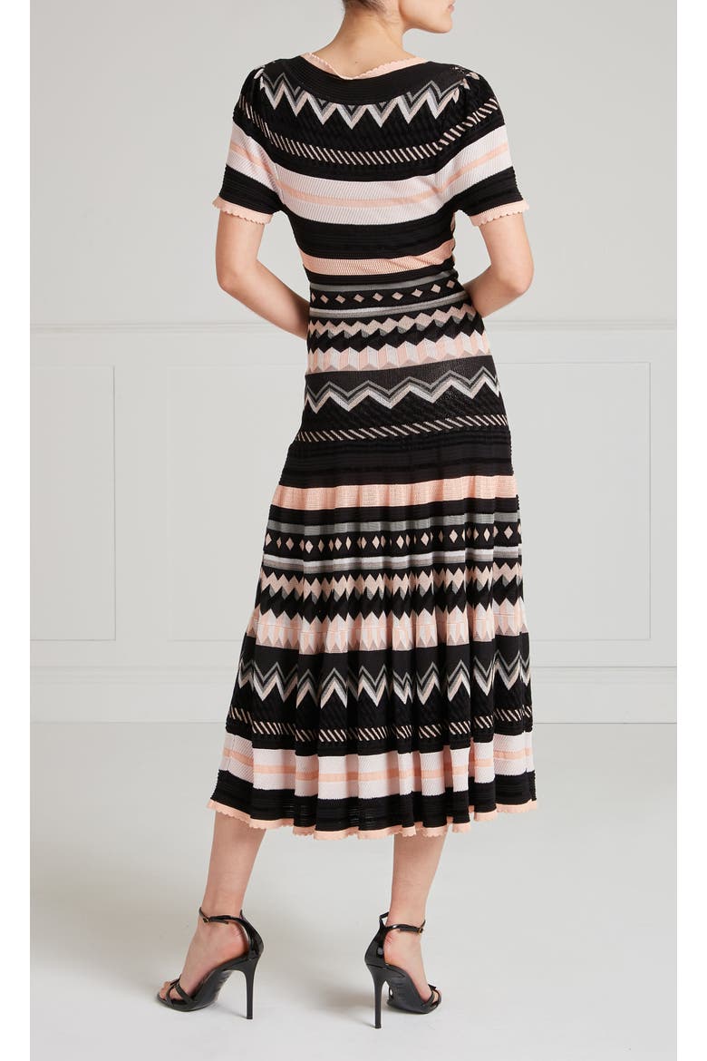Meryl V-Neck Knit Dress, Alternate, color, Pink/Black