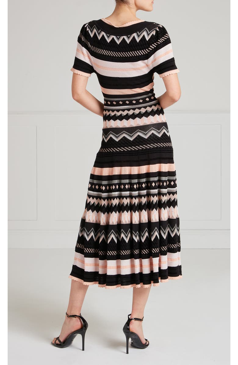 Temperley London Meryl V-Neck Knit Dress, Alternate, color, Pink/Black