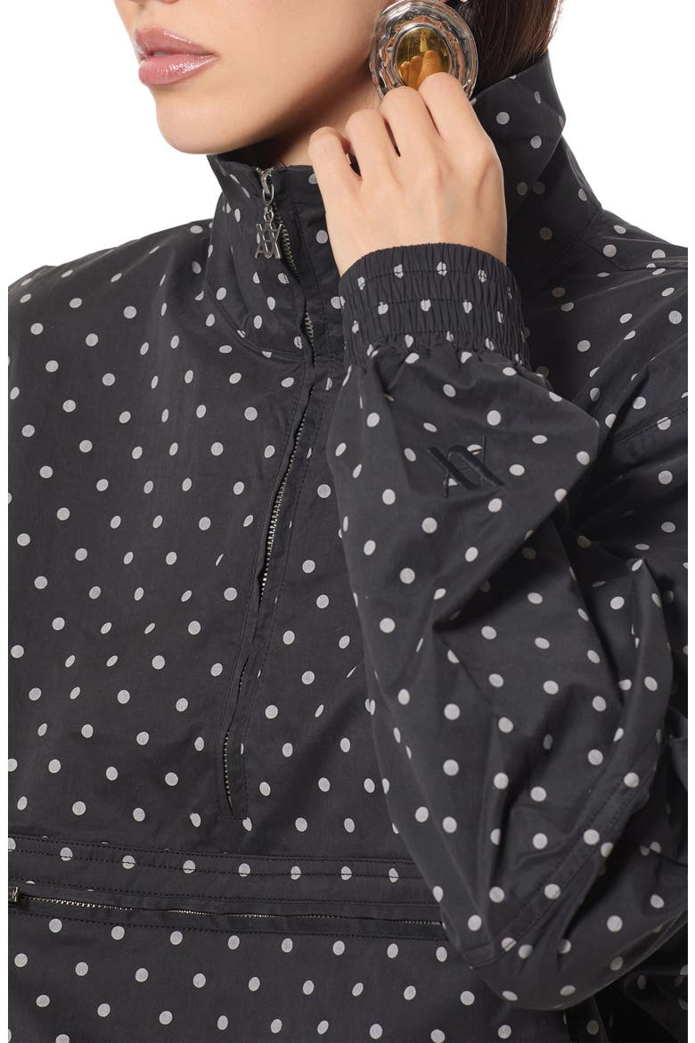 Dot Quarter Zip Pullover, Alternate, color, NOIR MICRO DOT