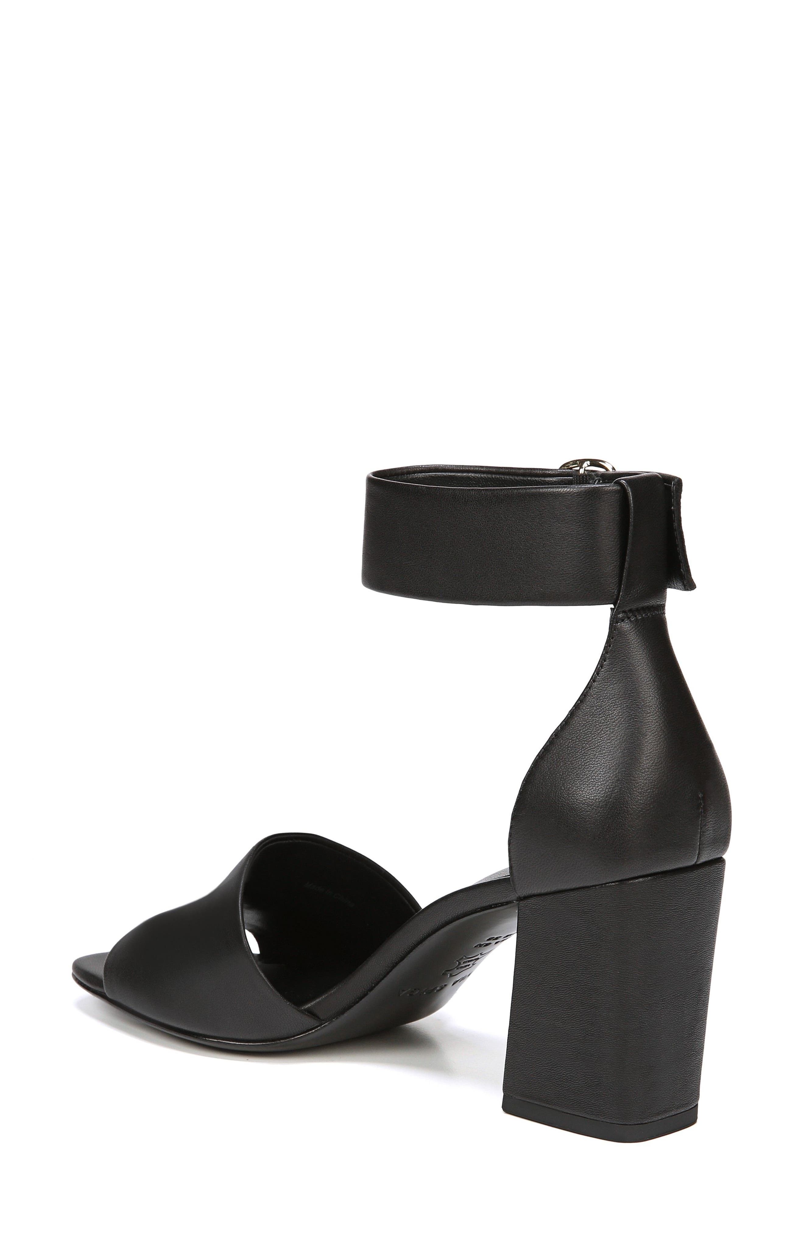 Evonne Ankle Strap Sandal, Alternate, color, BLACK LEATHER