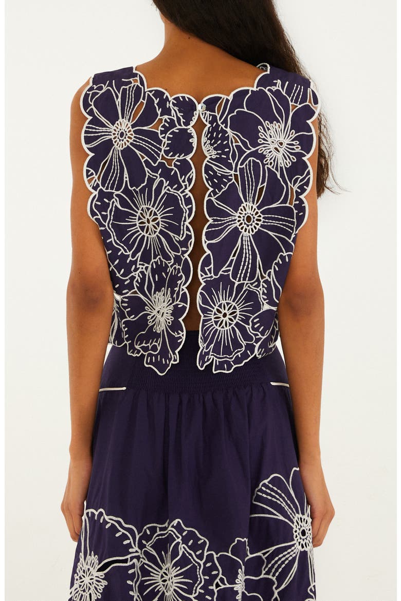 Richelieu Floral Embroidered Top, Alternate, color, BLUE