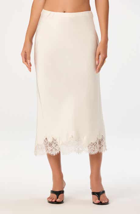 Blossom Lace Trim Midi Skirt