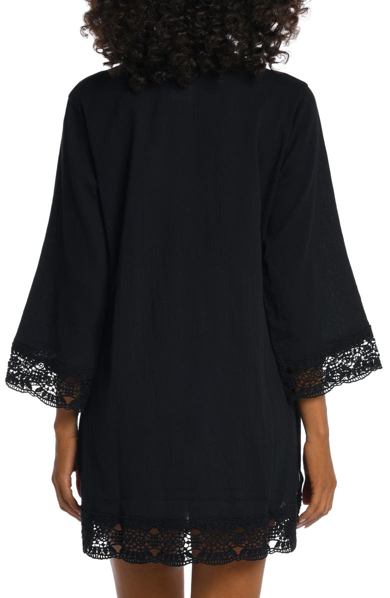 La Blanca Island Fare Cover-Up Tunic, Alternate, color, Black