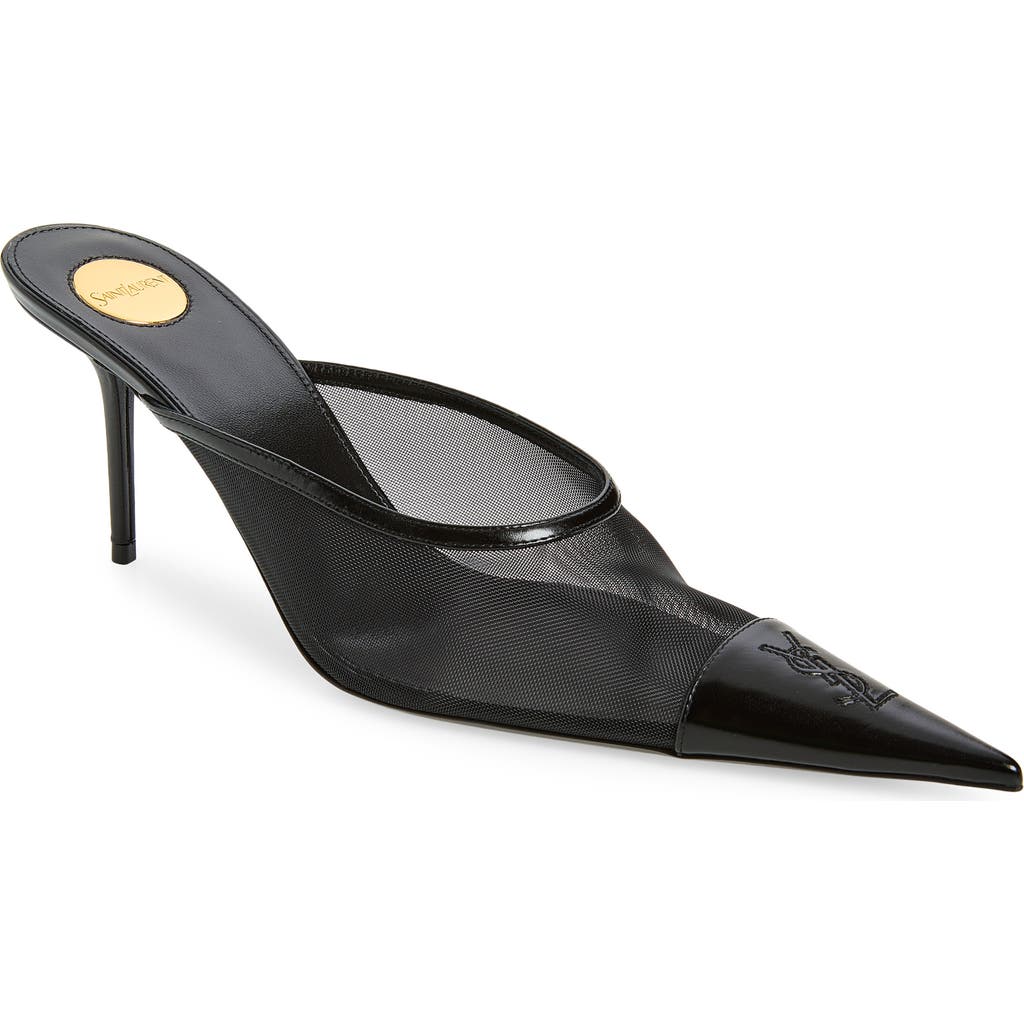 Saint Laurent Renee Pointed Toe Mule In Black