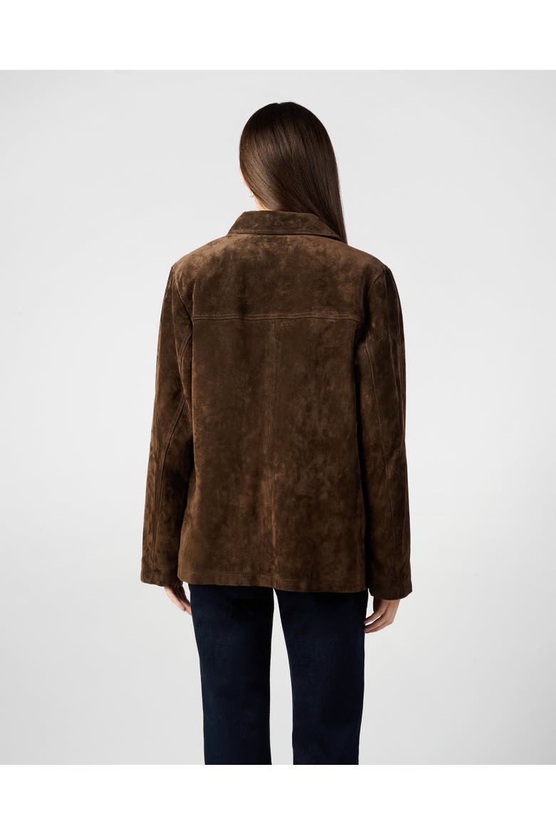 Premium Suede Button Front Jacket, Alternate, color, CHOCOLATE BROWN