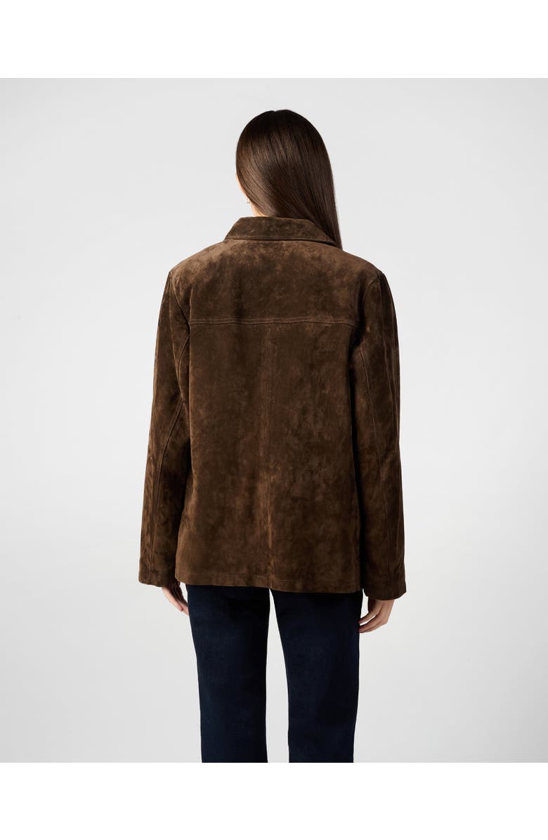 WeWoreWhat Premium Suede Button Front Jacket, Alternate, color, Chocolate Brown