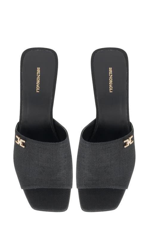 Bruno Magli Alessandra Sandal In Black Linen