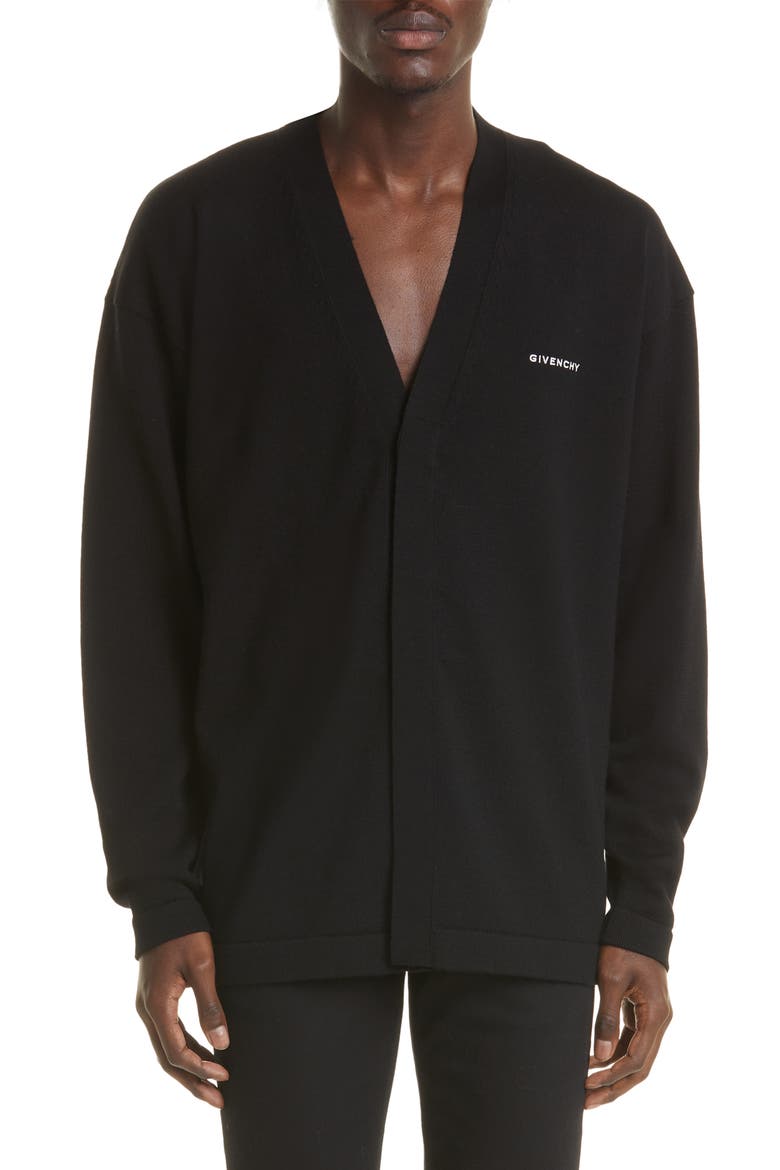 Disney x Givenchy '101 Dalmatians' Embroidered 4G Wool Cardigan, Main, color, BLACK/ RED