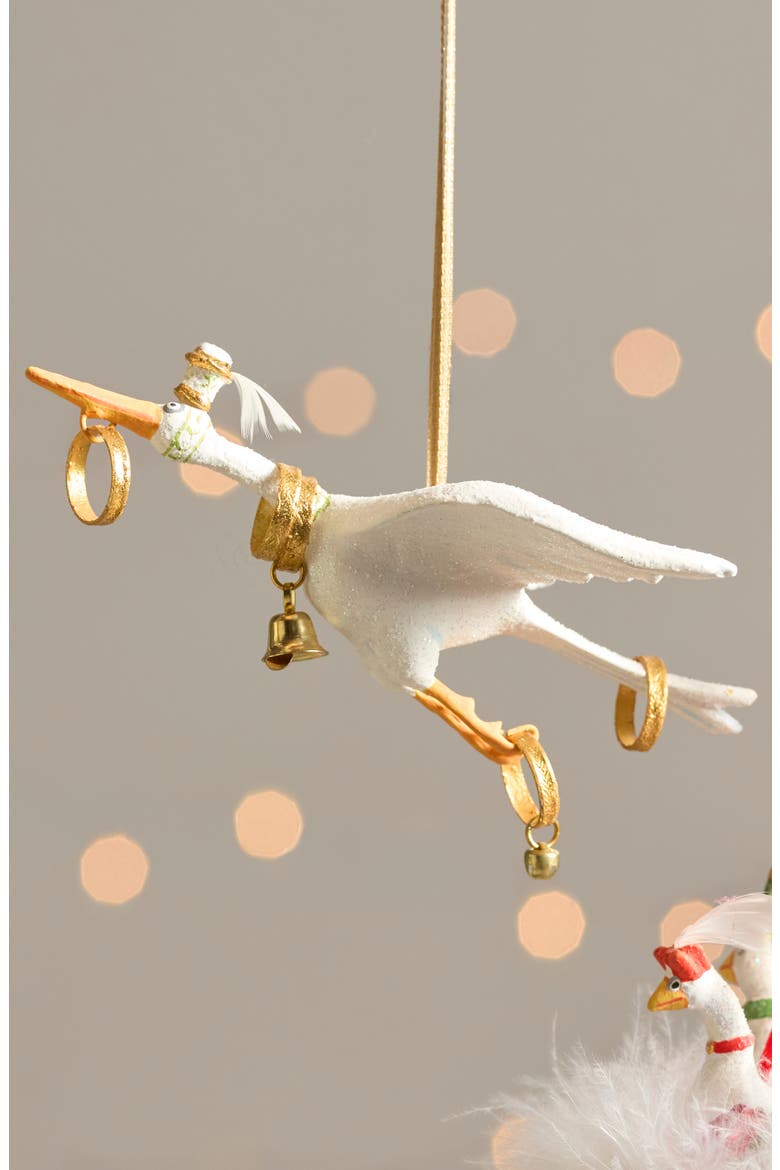 Patience Brewster 12 Days 5 Golden Rings Ornament, Alternate, color, WHITE