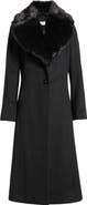 Via Spiga Faux Fur Collar Wool Blend Coat