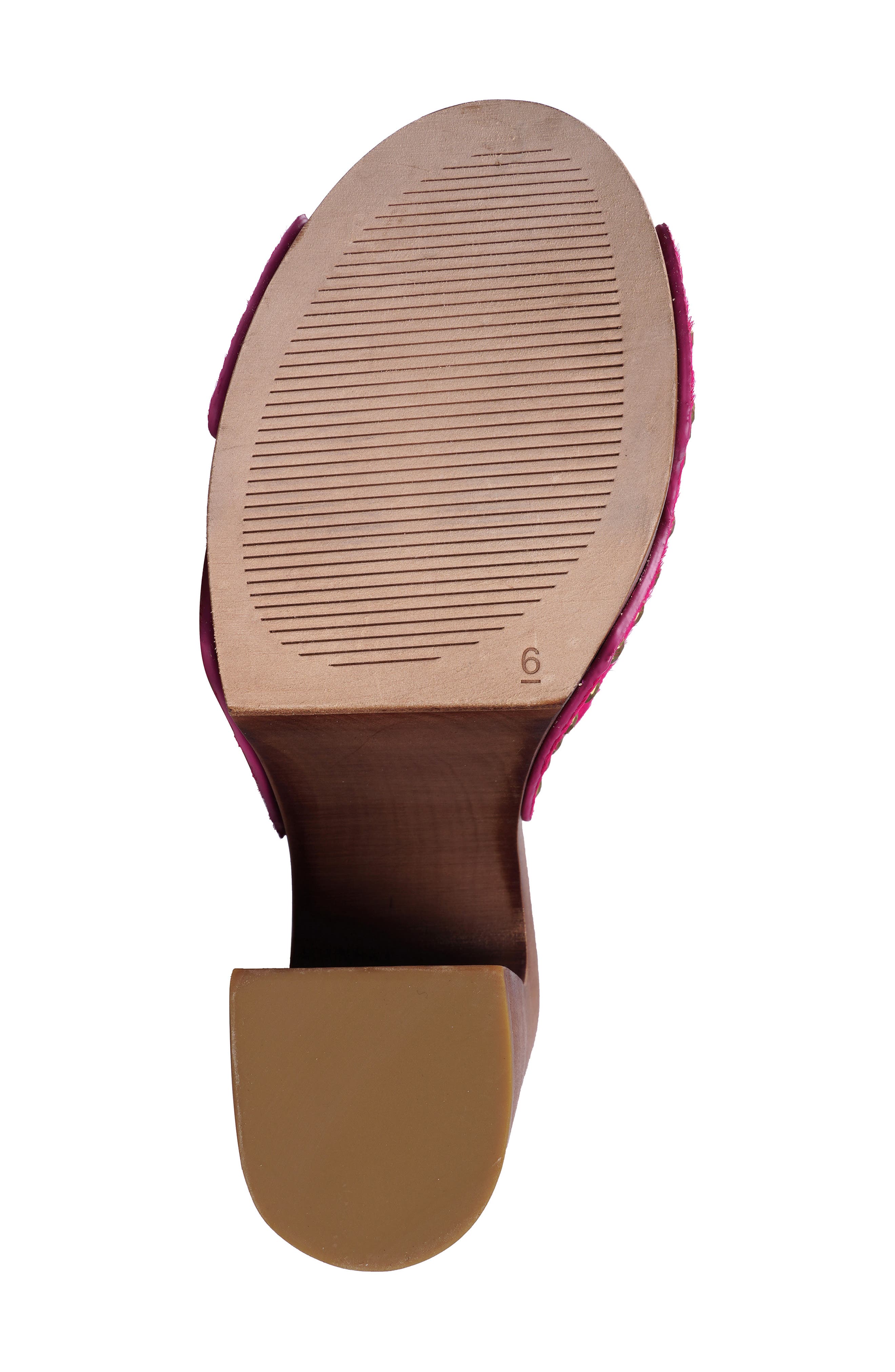 Yama Genuine Calf Hair Platform Slide Sandal, Alternate, color, FUCHSIA CALF HAIR