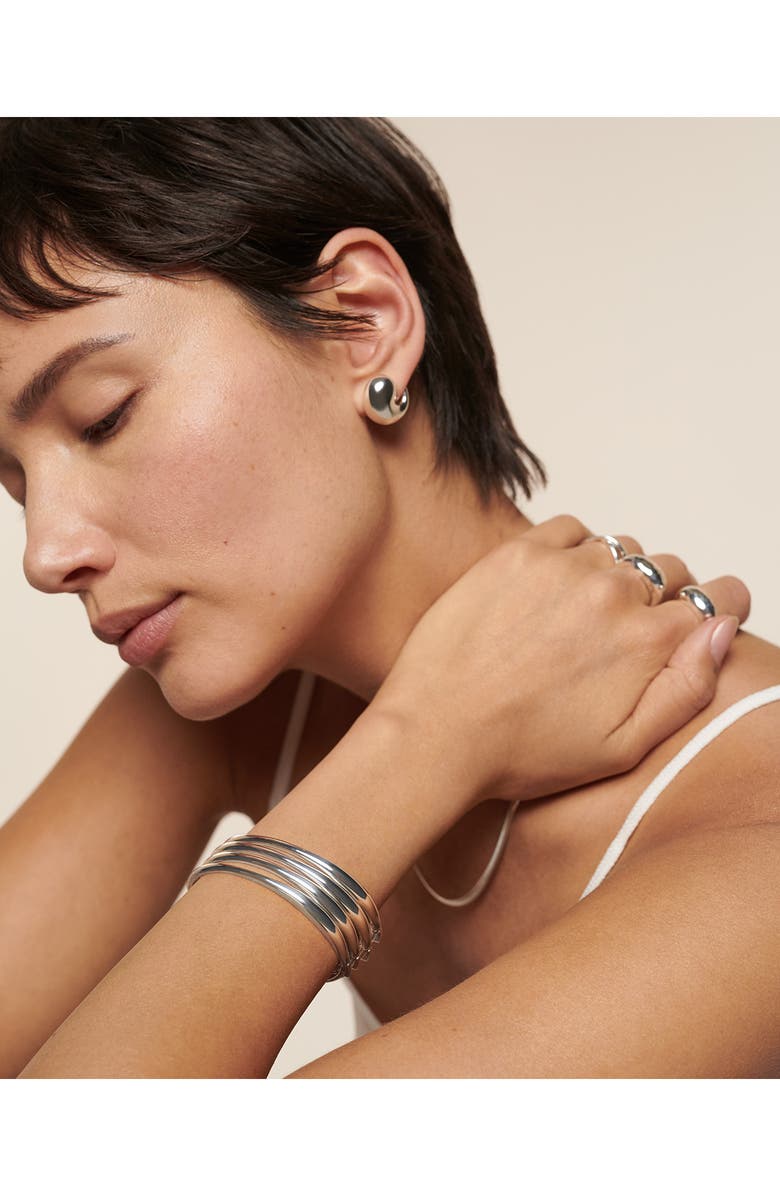 Monica Vinader Nura Reef Thin Bangle, Alternate, color, Sterling Silver