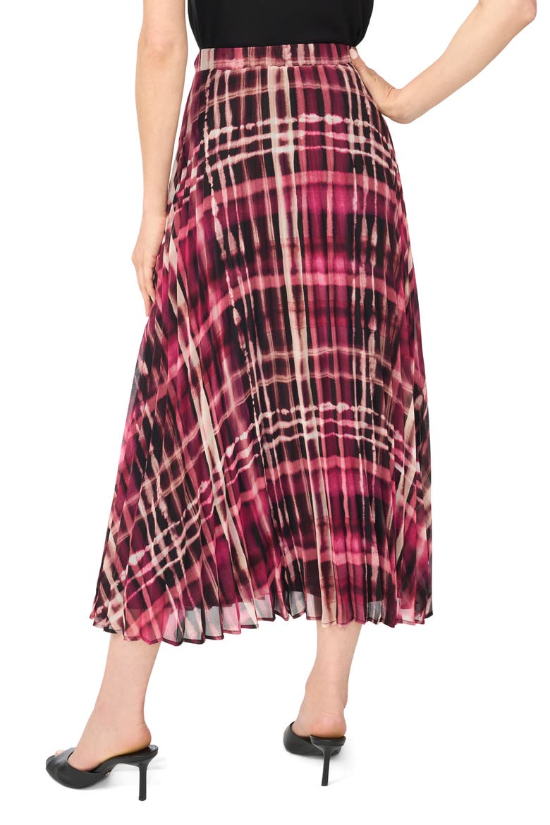 Pleated Elastic Waist Midi Skirt, Alternate, color, MAGENTA PURPLE