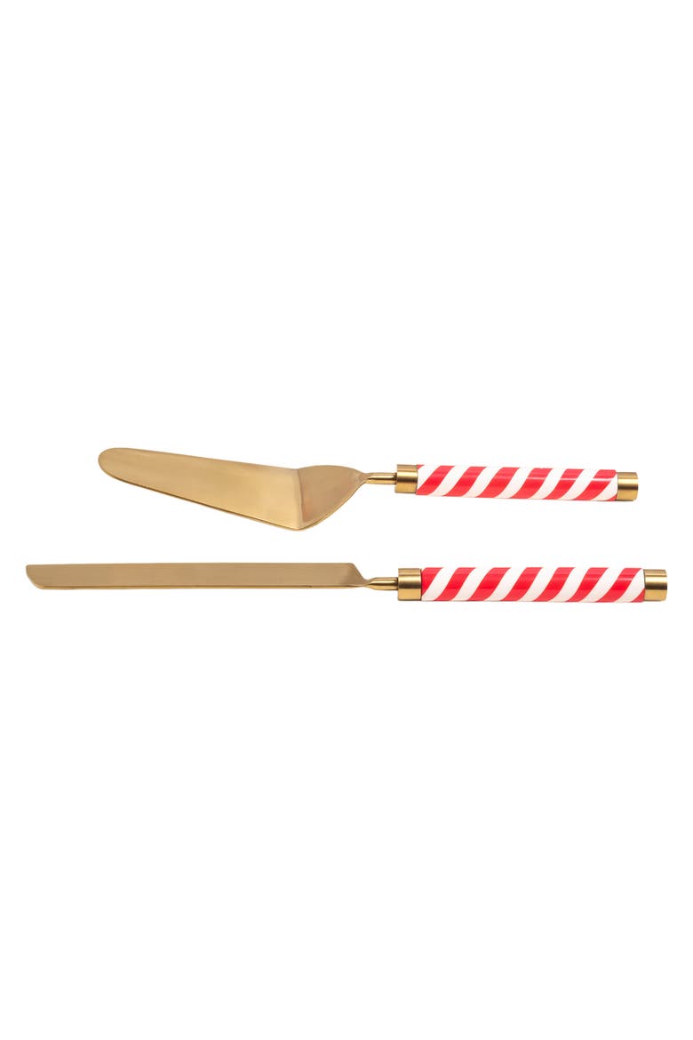 Rampur Steel Cake Serving Set of 2, Alternate, color, Gold