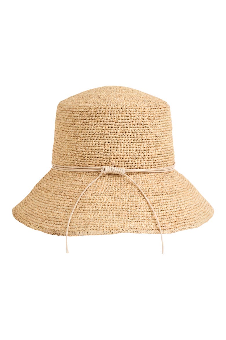 Straw Drawcord Bucket Hat, Alternate, color, NATURAL