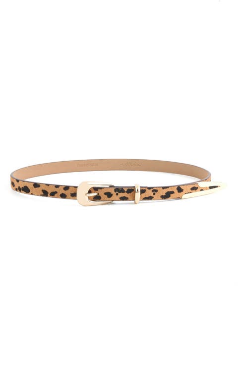 Cheetah Print Genuine Calf Hair Belt