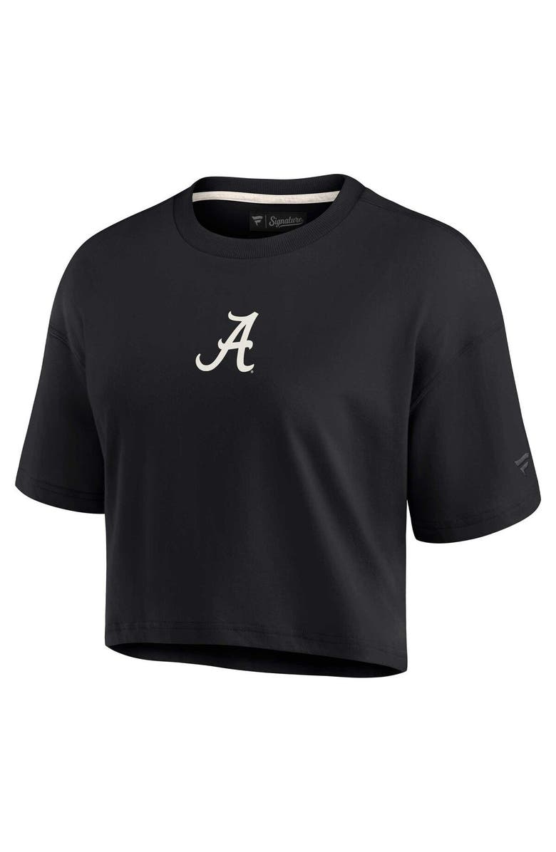 Fanatics Signature Women's Fanatics Signature Black Alabama Crimson Tide Elements Super Soft Boxy Cropped T-Shirt, Alternate, color,
