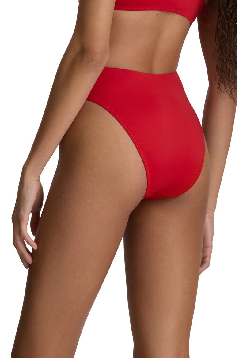 Modern High Cut Bikini Bottoms, Alternate, color, CRUISE RED