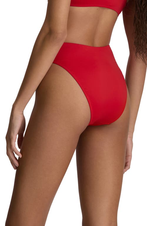 Polo Ralph Lauren Modern High Cut Bikini Bottoms In Red