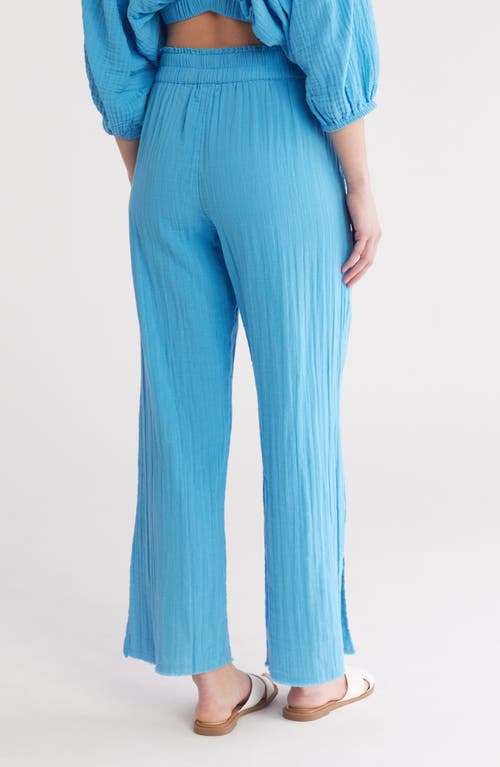 Elan Cotton Gauze Cover-up Pants In Sky Blue