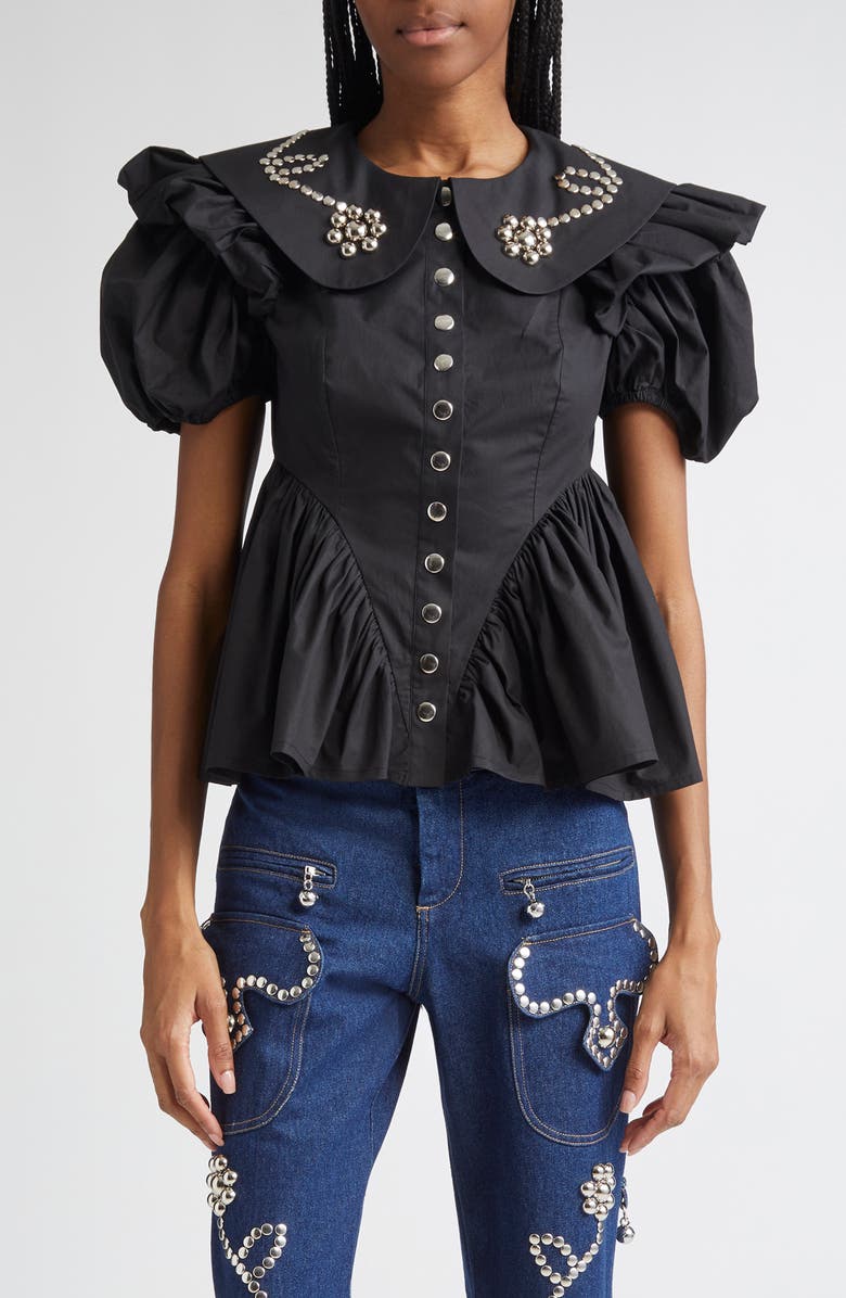 Chopova Lowena Black Lasso Top, Main, color,