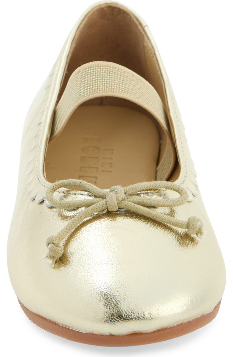 Mini Boden Kids' Metallic Ballet Flat, Alternate, color, Gold Metallic