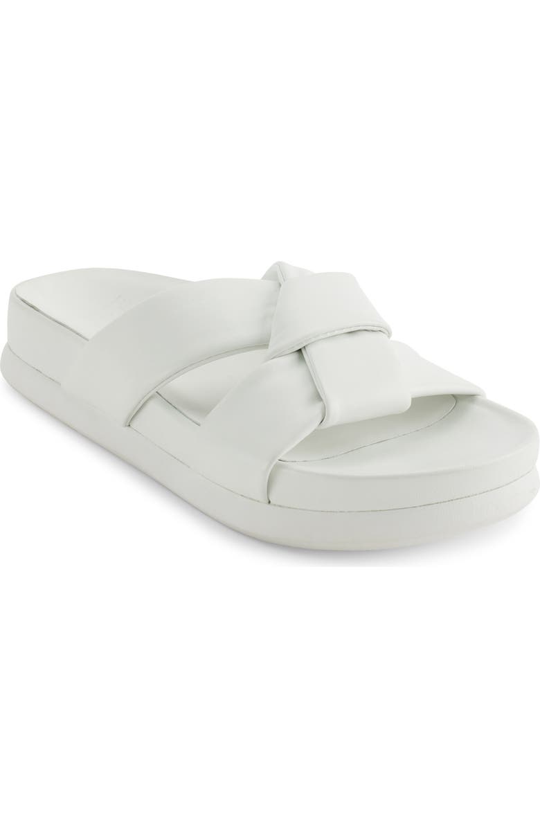PURE Donna Karan Berke Crisscross Platform Sandal, Main, color, Optic White