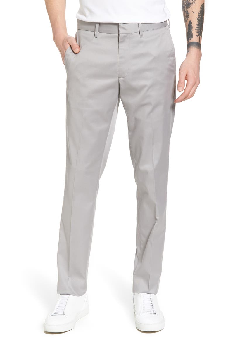 Slim Fit Non-Iron Chinos, Main, color, GREY ALLOY