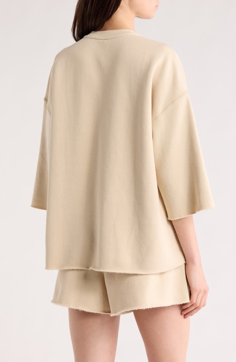 Lunya Silksweats<sup>™</sup> Reversible Crop Pajama Top, Alternate, color, Waltzing Sand