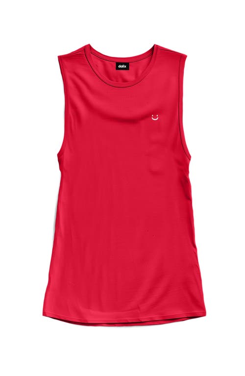 Dalix Womens Lil Smile Muscle Tank In Red