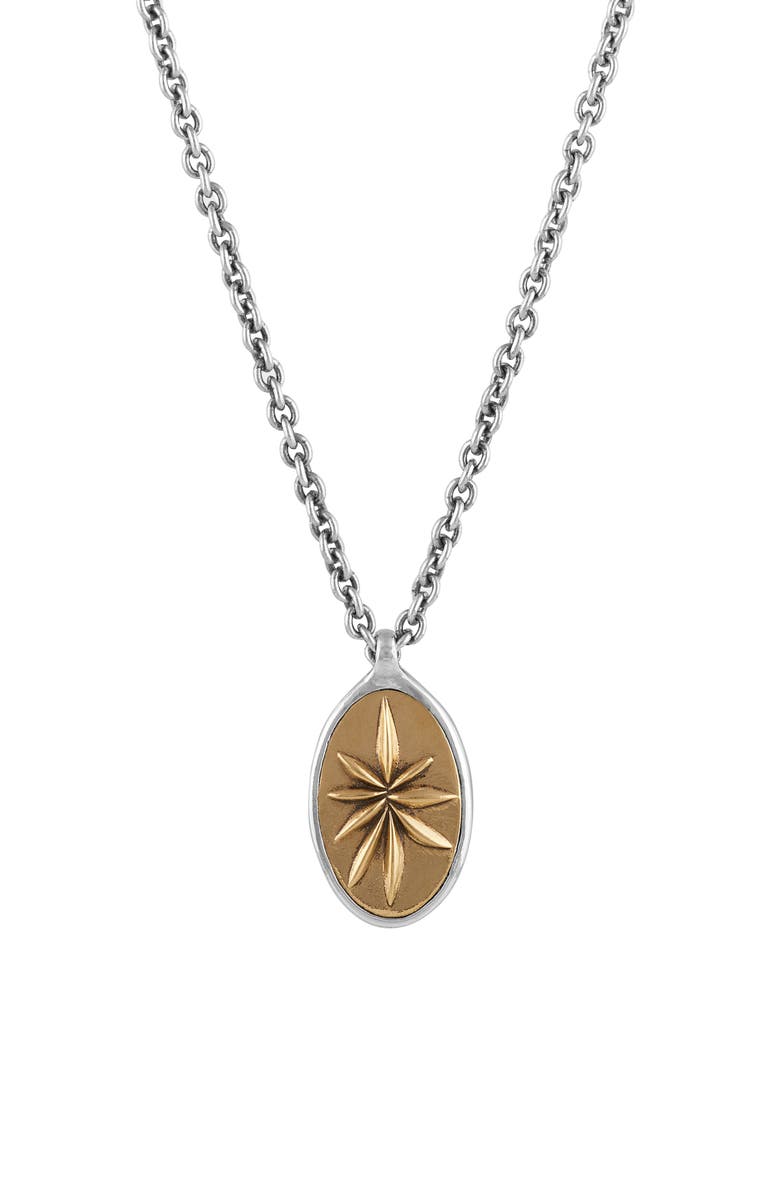John Varvatos Men's Artisan Sterling Silver & Brass Pendant Necklace, Main, color, Mix