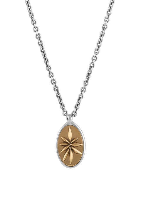 Men's Artisan Sterling Silver & Brass Pendant Necklace