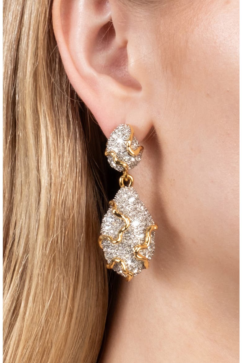 Solanales Crystal Pebble Drop Earrings, Alternate, color, CRYSTALS