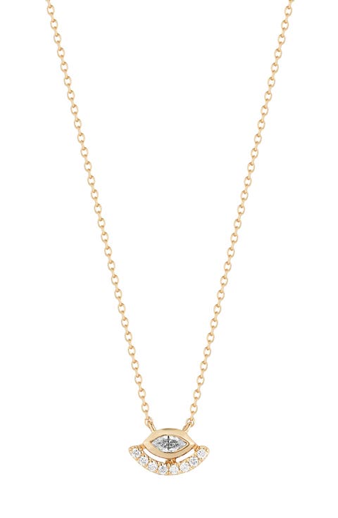Alexa Jordyn Diamond Evil Eye Pendant Necklace