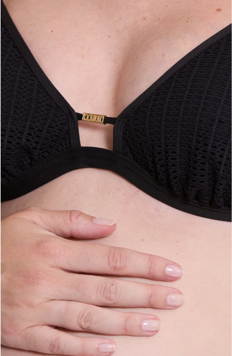 Cache Coeur Milos Triangle Maternity Bikini, Alternate, color, Black