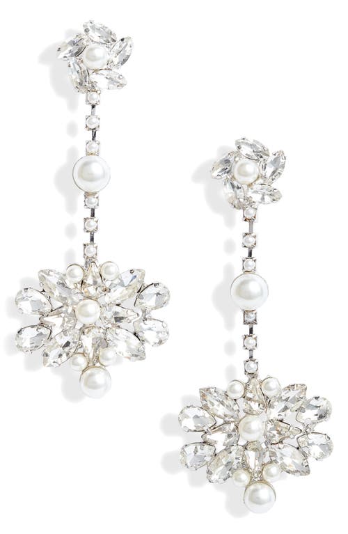 CRISTABELLE CRISTABELLE IMITATION PEARL LINEAR DROP EARRINGS