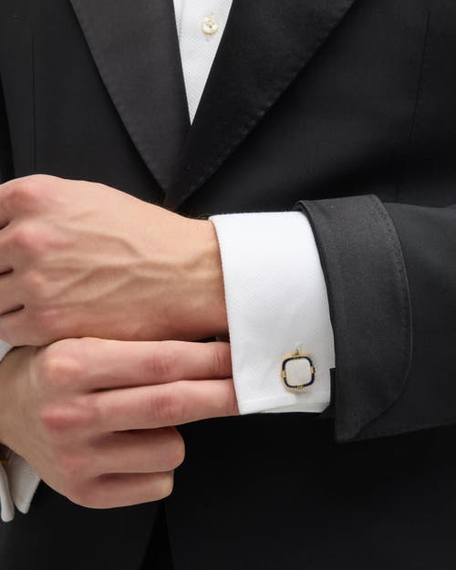 Jan Leslie Square Mother-of-pearl 18k Gold Vermeil Cufflinks In Gold
