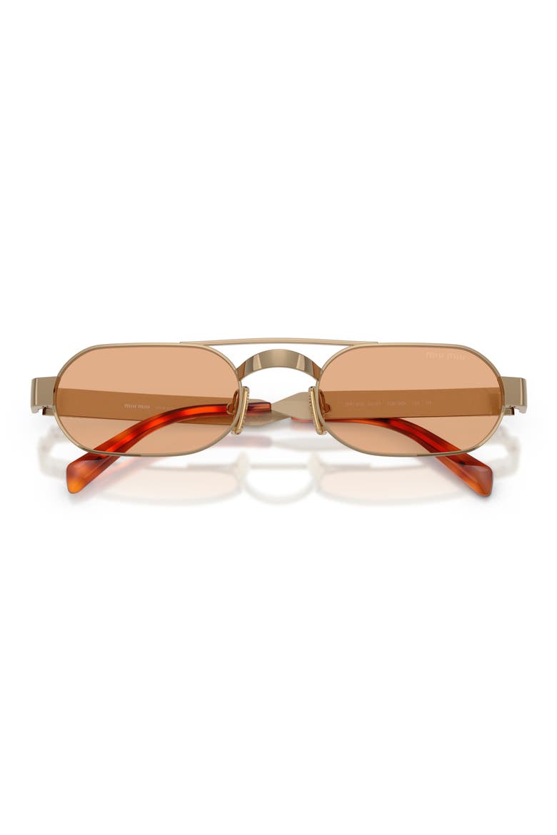 52mm Oval Sunglasses, Alternate, color, BRASS / ORANGE