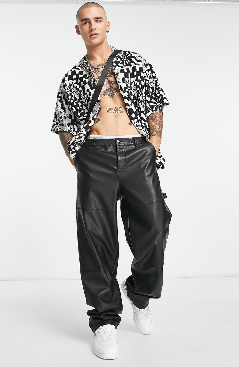 ASOS DESIGN Boxy Floral Short Sleeve Bowling Shirt, Alternate, color, 