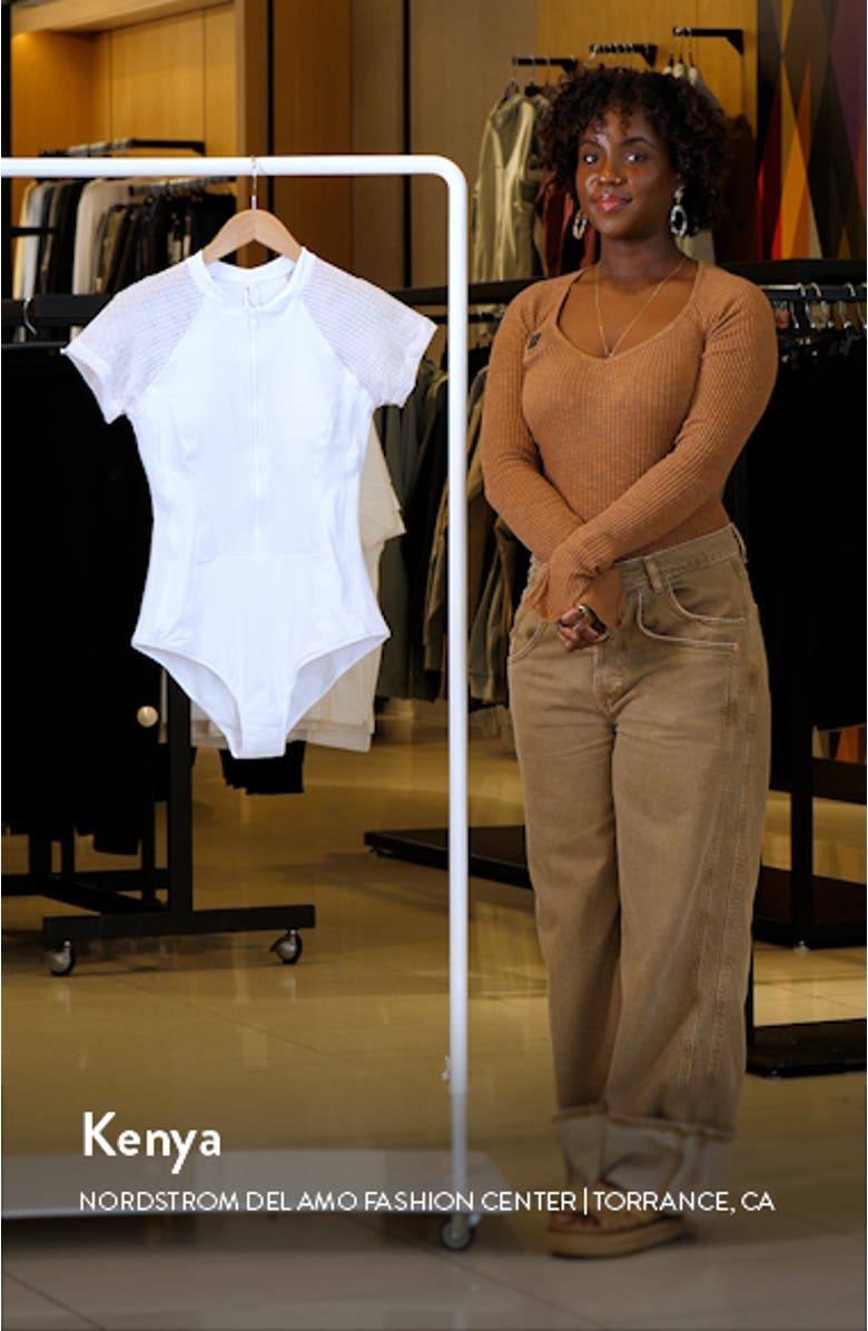 Drift Short Sleeve Front Zip One-Piece Swimsuit, sales video thumbnail