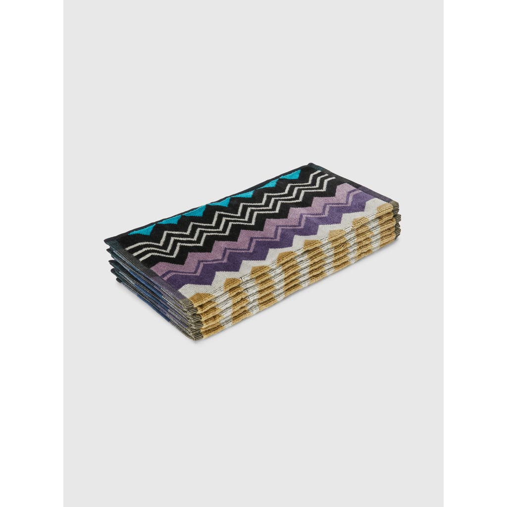Missoni Home Giacomo Face Towels 30x30 Cm 6 Pieces In Turquoise Multicoloured