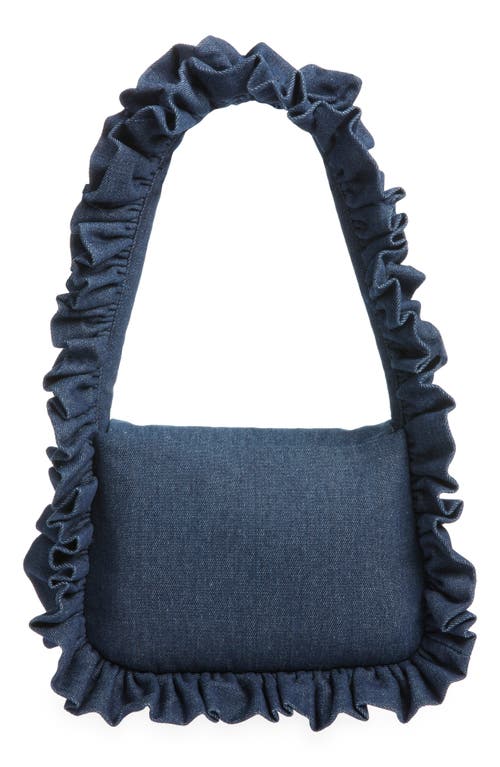 Baggy London Baguette Flap Denim Shoulder Bag In Blue