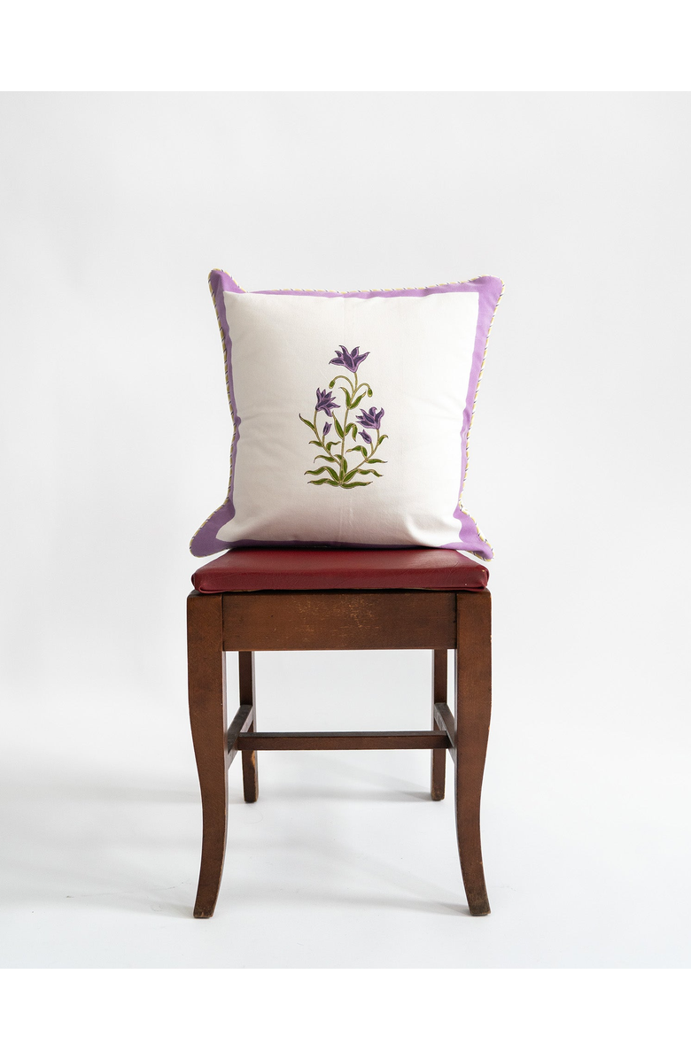 Inner Child Purple Botanical Study Blockprint Pillow - Cover + Insert, Main, color, Purple