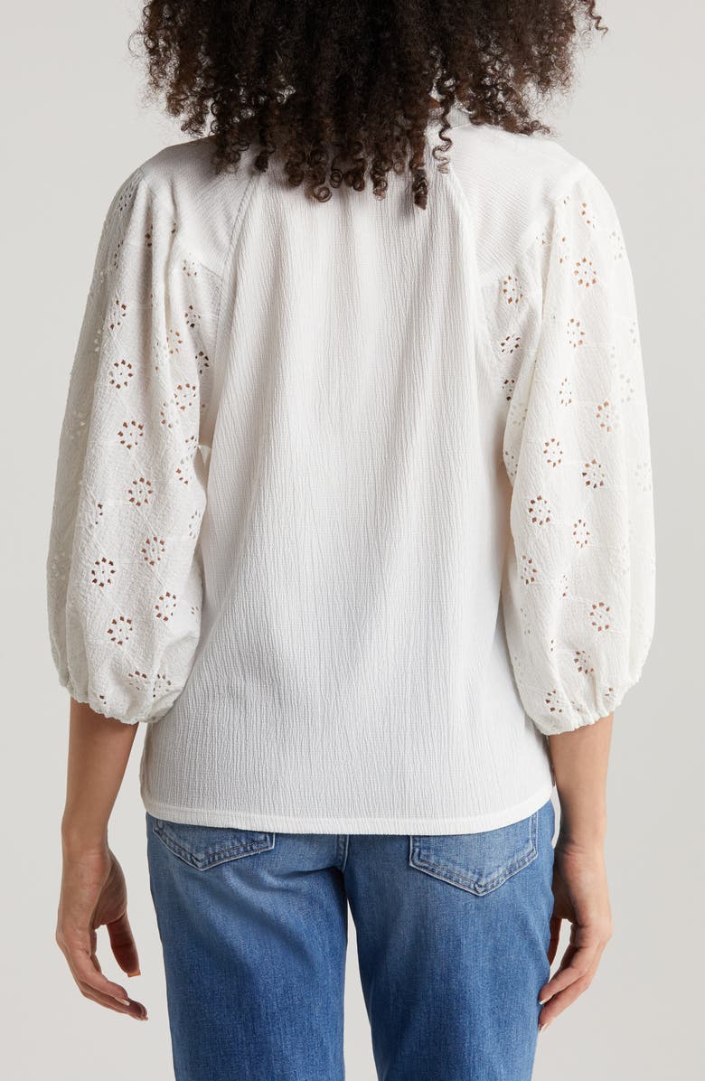 Vince Camuto Embroidered Eyelet Raglan Sleeve Top, Alternate, color,